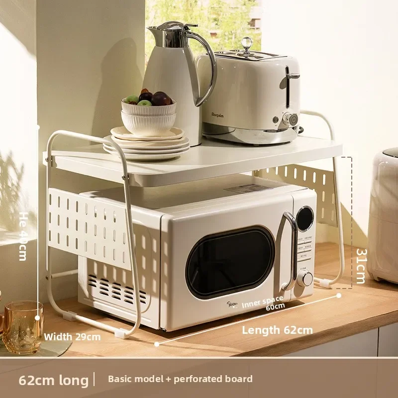 Kitchen Appliances Countertop - Roestvrijstalen magnetronrek, aanrechtblad voor keukenapparaten, uittrekbare