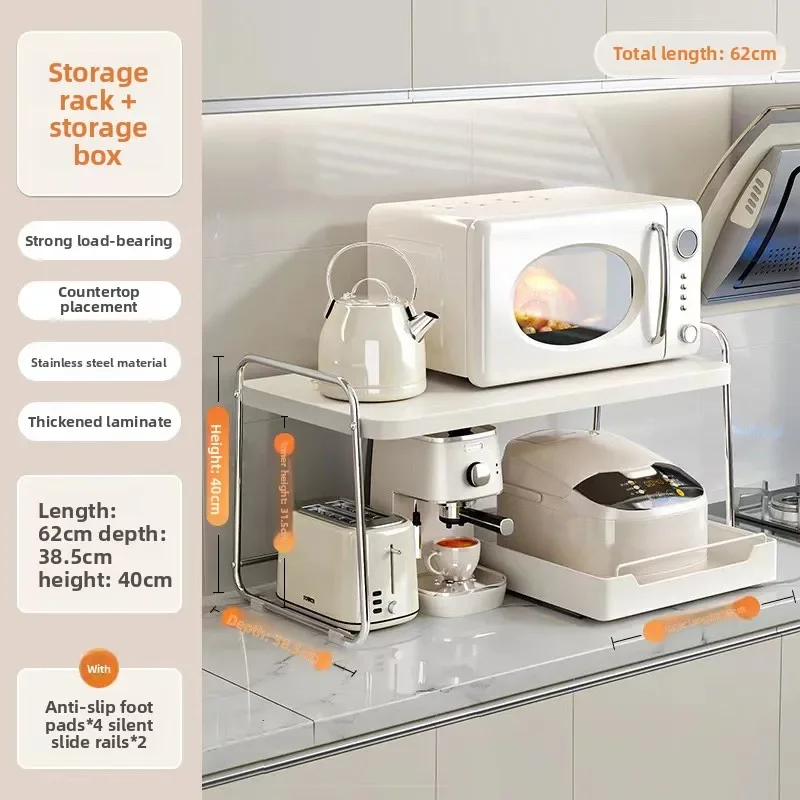 Roestvrijstalen magnetronrek,  - Kitchen Appliances Countertop recensie en prijs